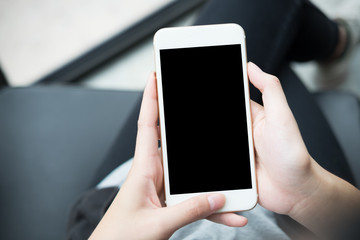 woman hands using smart phone, social media concept