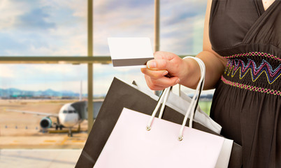 shopaholic with credit card