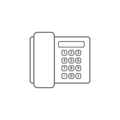 Simple Business and  Finance Vector Flat Icon. Classic telephone. Line art style icon. 
