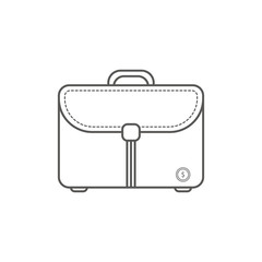 Simple Business and  Finance Vector Flat Icon. Classic messanger bag as symbol of a bussiness man. Line art style icon. 
