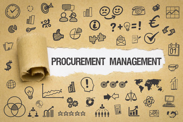 Procurement Management / Papier mit Symbole