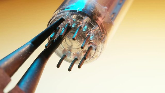 Close up of an old electric valve 
