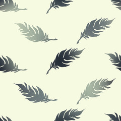 Fototapeta premium Seamless vector background with decorative feathers. Cloth design, wallpaper. 