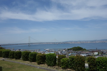 明石海峡大橋 淡路 サービスエリア下り　　観覧車のある方