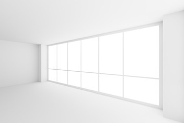 Large window in empty white business office room