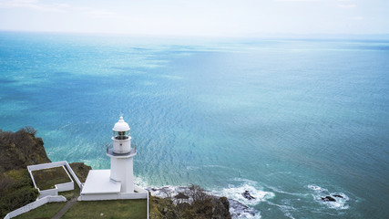 lighthouse at cape chikyu, japan