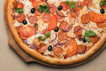 Delicious italian pizza on the table