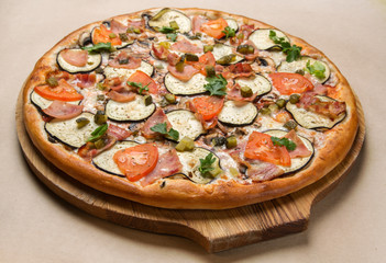 Delicious italian pizza on the table