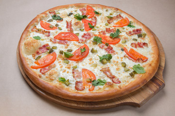 Delicious italian pizza on the table