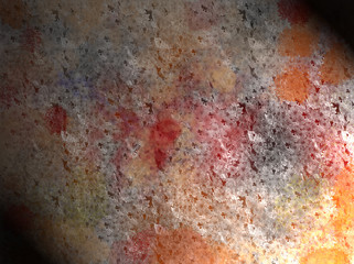 colored digital image of abstract metal plate texture fully covered with corrosion and rust