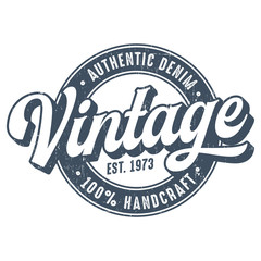 Vintage Authentic Desnim - Used Look T-Shirt Design