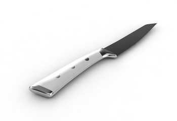 A professional isolated kitchen knife on a white background. 3d render