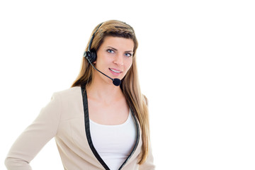 Junge Frau mit Headset