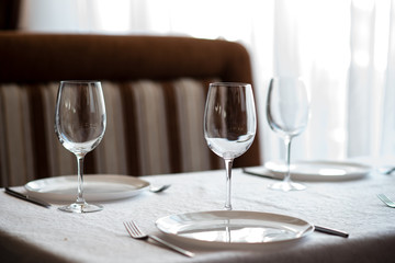 Classic table in the restaurant.