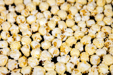 Hintergrund Popcorn, Snack süß oder salzig für eine Party