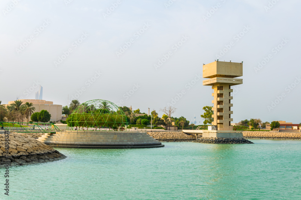 Wall mural View of the Green island park built on reclaimed land in Kuwait.