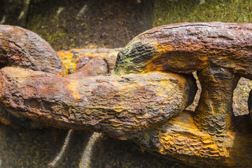 Large rusting chain.
