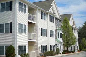 modern apartment building in residential community