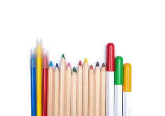 Fototapeta premium Colored pencils isolated on white background