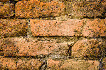 Red old brick wall background