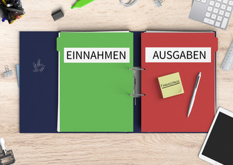 Buchhaltung - Einnahmen und Ausgaben - Finanzcheck