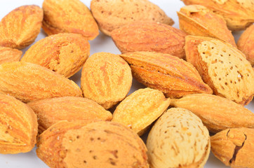 closed up almonds background
