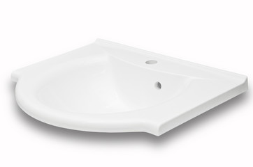 White ceramic oval (round) washbasin for bathroom