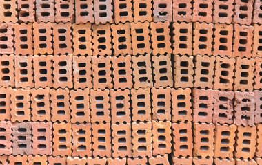 Texture of a pile of bricks.