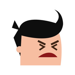 angry cartoon man head icon image vector illustration design