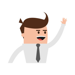 happy businessman cute cartoon icon image vector illustration design