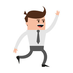 happy businessman cute cartoon icon image vector illustration design