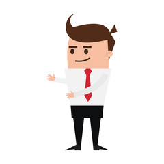 happy businessman cute cartoon icon image vector illustration design