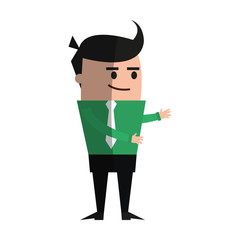 happy businessman cute cartoon icon image vector illustration design