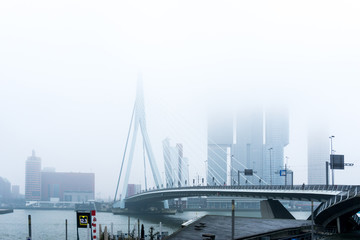 ROTTERDAM, Netherlands - February 7, 2017 : Street view of Port of Rotterdam, the nickname "Gateway to Europe", and, conversely; "Gateway to the World" in Europe.