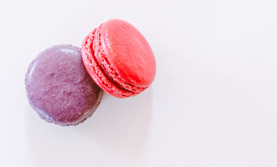 Macaroons on white background