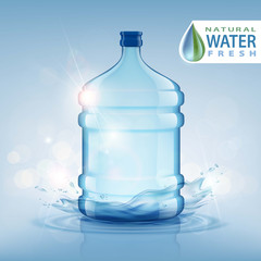 Big bottle with clean, fresh water.