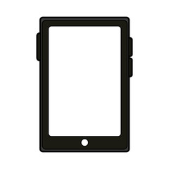 colorful silhouette tablet tech device icon vector illustration
