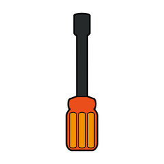 colorful silhouette screwdriver spade tip icon vector illustration