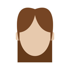 faceless woman with long brown hair icon image vector illustration design 