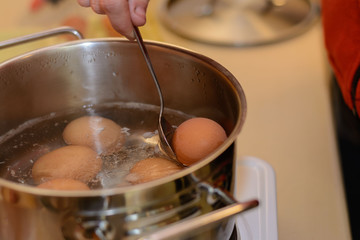 Eier werden gekocht