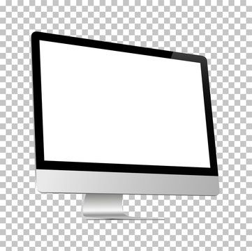 Realistic computer on a isolated background. Stock vector