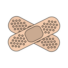 color graphic couple of cures in cross form vector illustration