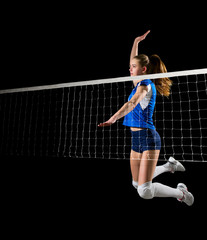 Young girl volleyball player (without ball)