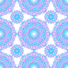 vector seamless pattern of round abstract mandalas