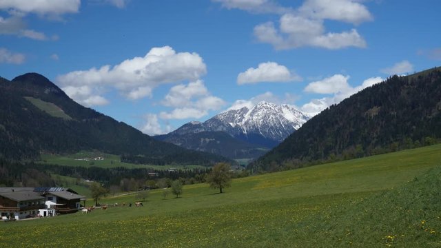 Kitzb&uuml;hel, Itter, Dorf, Brixental, Inntal, Wilder Kaiser, Schnee, Eis, Feld, bl&uuml;hen, wachsen, Zeit, Schloss Itter, Brandenberger Alpen, Wolken, 