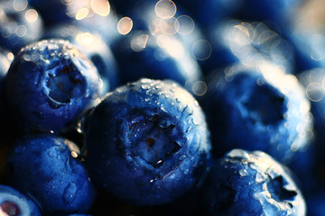 fresh berries blueberries close-up scattered