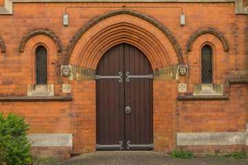 Modern wooden church door