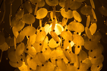 Decorative lamp shade in dark room