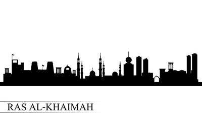 Fototapeta na wymiar Ras al-Khaimah city skyline silhouette background