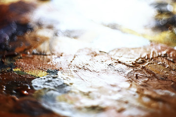 The artist paints a portrait of oil